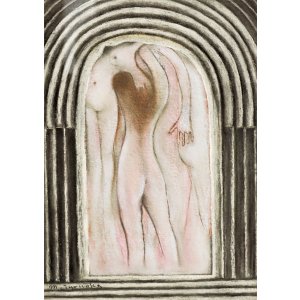 画像: 鶴岡政男画額「裸婦立像」