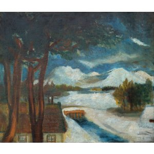 画像: 佐藤哲三画額「雪景」