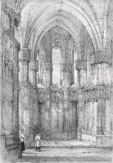 画像: サミュエル・プラウト石版画額「アンボワーズ城塞教会堂」