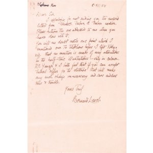 画像: バーナード・リーチ書簡