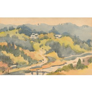 画像: 三宅克己水彩額「風景」
