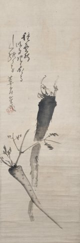 画像: 建部巣兆画賛幅「種売の」