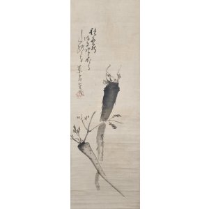 画像: 建部巣兆画賛幅「種売の」