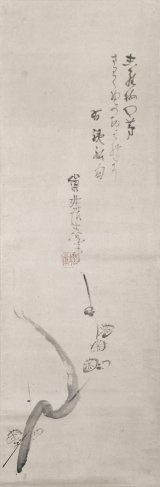 画像: 建部巣兆句画賛幅「白梅や」