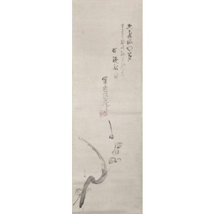 画像: 建部巣兆句画賛幅「白梅や」