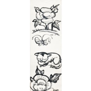 画像: 北川民次画幅「猫」