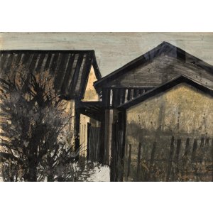 画像: 中村正義画額「家のある風景」