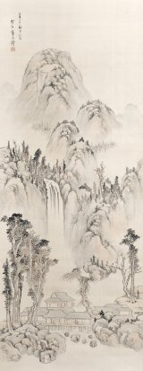 画像: 野呂介石画幅双幅「春秋山水図」