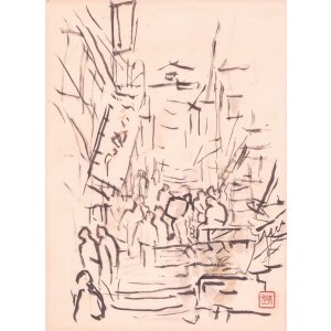 画像: 前田青邨素描まくり「幟」