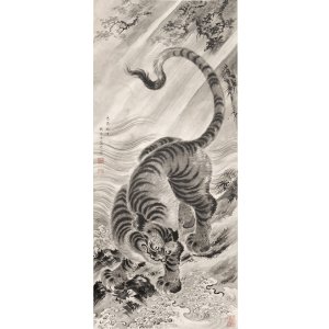 画像: 源鸞卿画幅「嵐虎図」