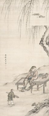画像: 森蘭斎画幅「文人図」