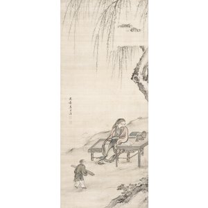 画像: 森蘭斎画幅「文人図」