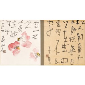 画像: 勅使河原蒼風色紙２枚貼込幅