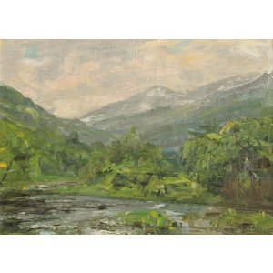 画像: 刑部人画額「駒ヶ岳残雪」