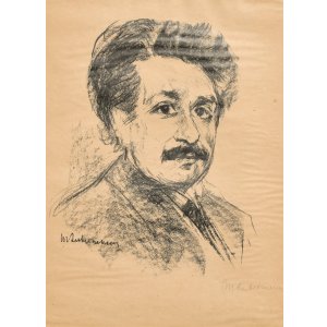 画像: マックス・リーバーマン石版画額「アインシュタイン像」