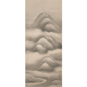 画像: 谷文晁画幅「水墨山水」
