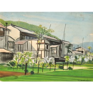 画像: 中西利雄水彩画額「風景」