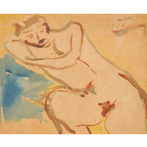 画像: 長谷川利行画額「横たわる裸婦」