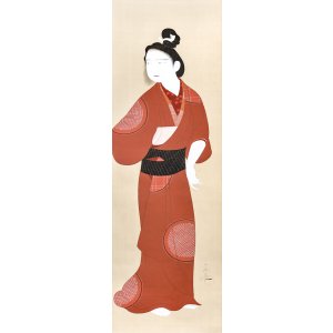 画像: 谷角日沙春画幅「美人図」