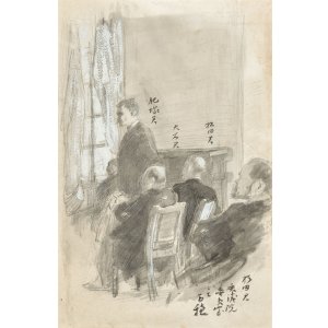 画像: 平福百穂議会スケッチ「衆議院委員会にて」