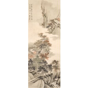 画像: 川村雨谷画幅「秋景山水図」