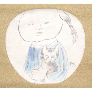 画像: 脇田和画幅「猫抱く少女」