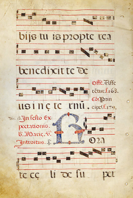 画像: １６世紀グレゴリア聖歌楽譜額