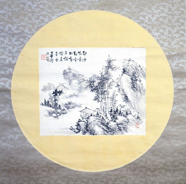 画像: 岡田半江画賛幅「山水図」