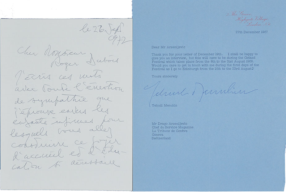 画像1: ユーディ・メニューイン書簡２通 Yehudi Menuhin: 2 autograph letters signed 