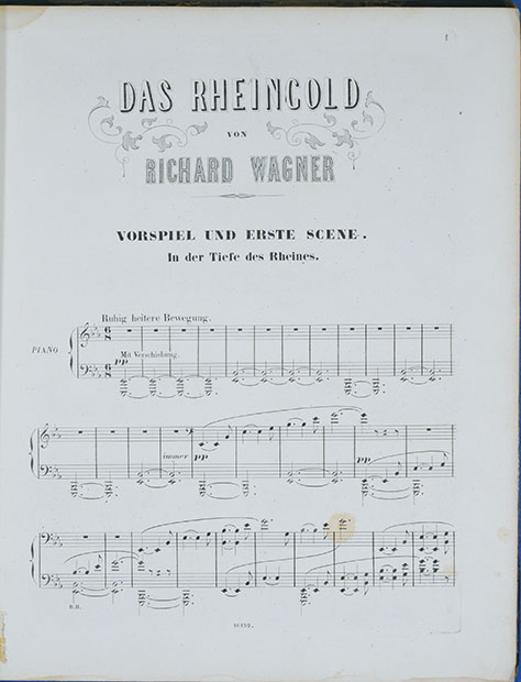 画像: 楽譜　ワーグナー作曲「ラインの黄金」　ピアノ編曲版　Score for Das Rheingold, composed by Wagner.　Piano arrangement version