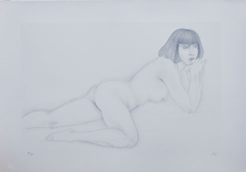 画像: 加山又造石版画集「横になる裸婦２」