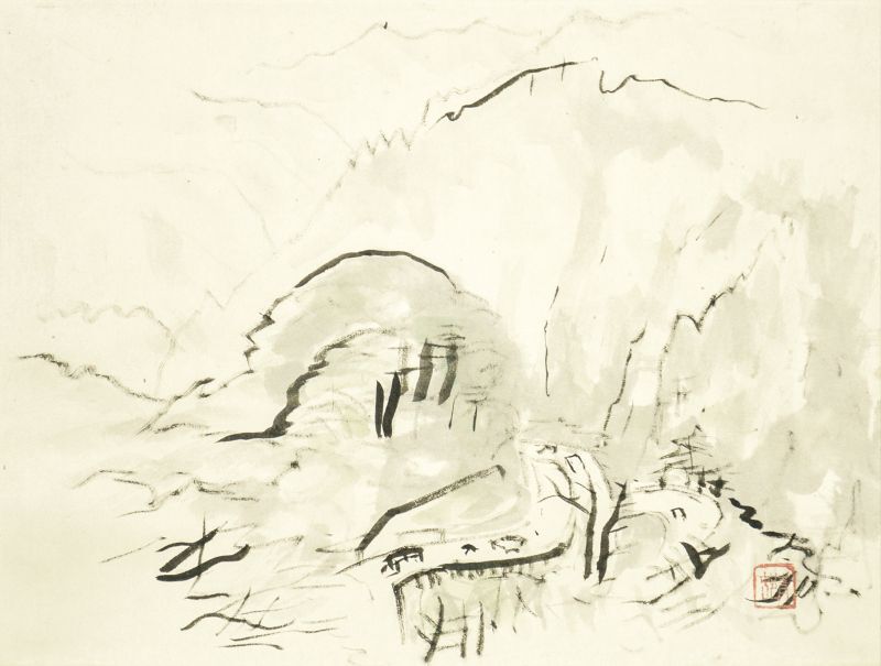 画像1: 前田青邨素描幅「風景」