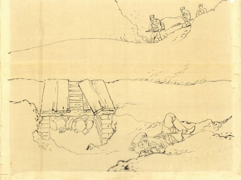 画像: 日露戦争従軍画稿３枚