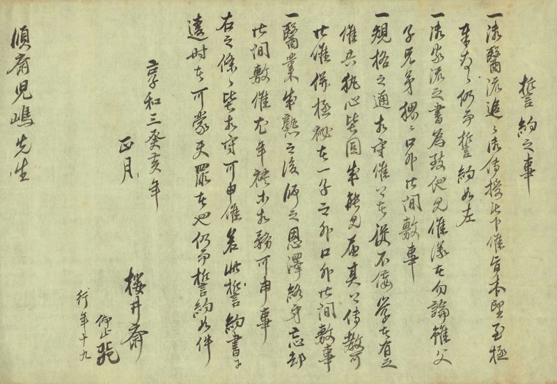 画像: 児島イ斎宛学医生誓盟書３通