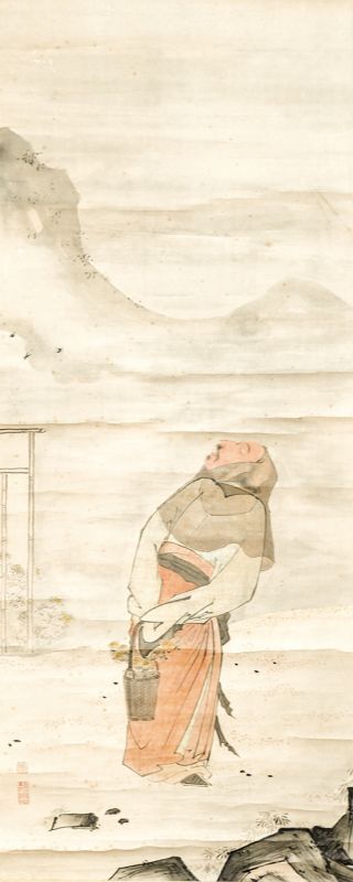 画像: 中山高陽画賛双幅「陶淵明」