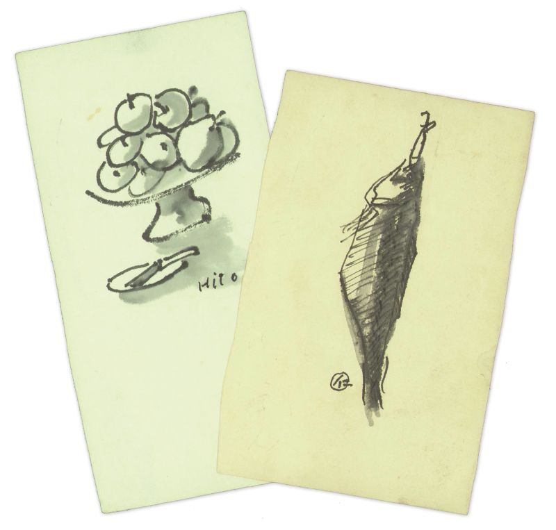 画像1: 甲斐仁代カット２枚　魚・果物