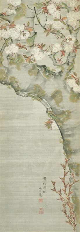 画像1: 広瀬花隠画幅「路頭桜」