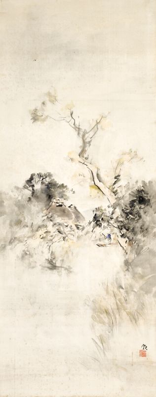 画像1: 石川欽一郎画幅「水郷風景」