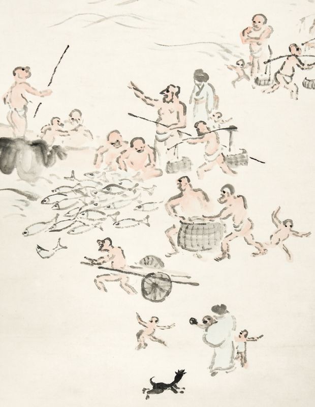 画像: 原三渓画幅「豊漁図」