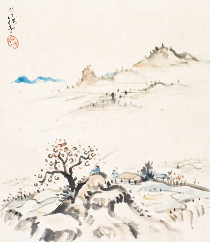 画像: 小川芋銭四対幅「四季山水図」