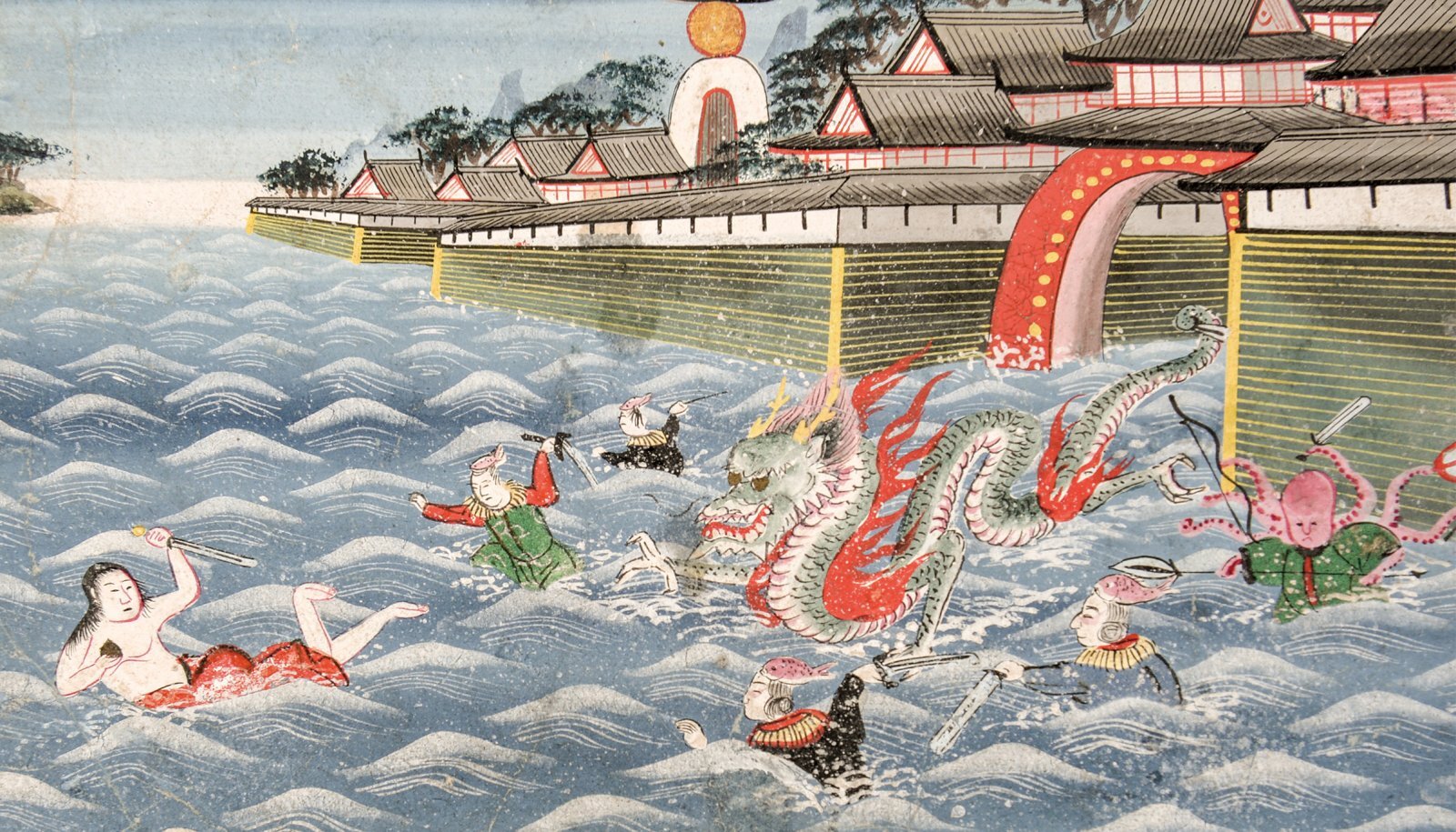 画像: 上方系泥絵額「竜宮城」