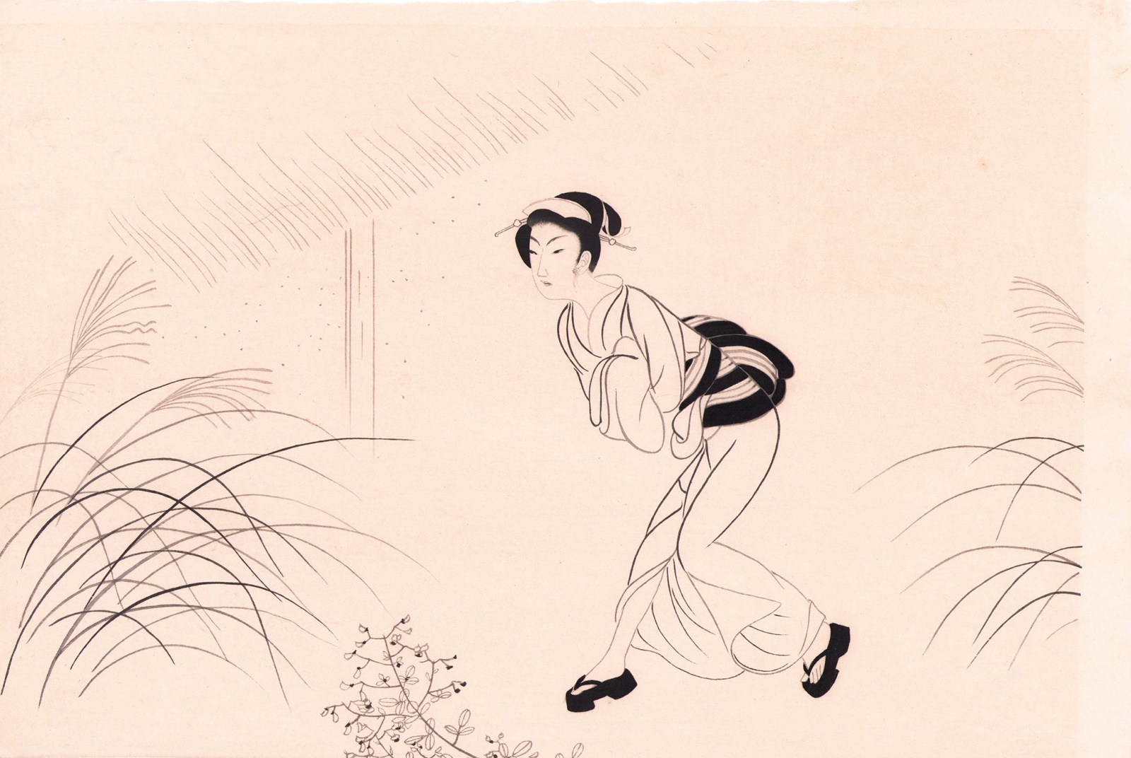 画像1: 小村雪岱木版画「おせん」