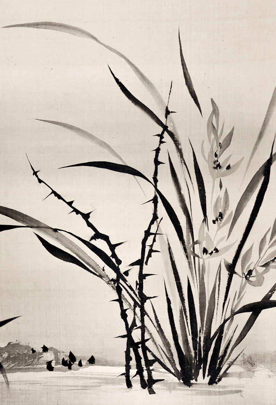 画像: 狩野晴川院画幅「雪窓図」
