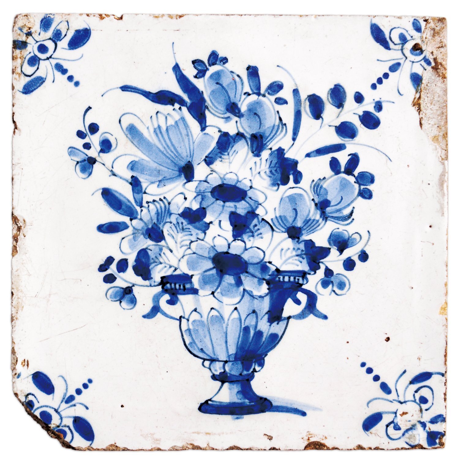 画像1: オランダ・デルフトタイル「花壷」