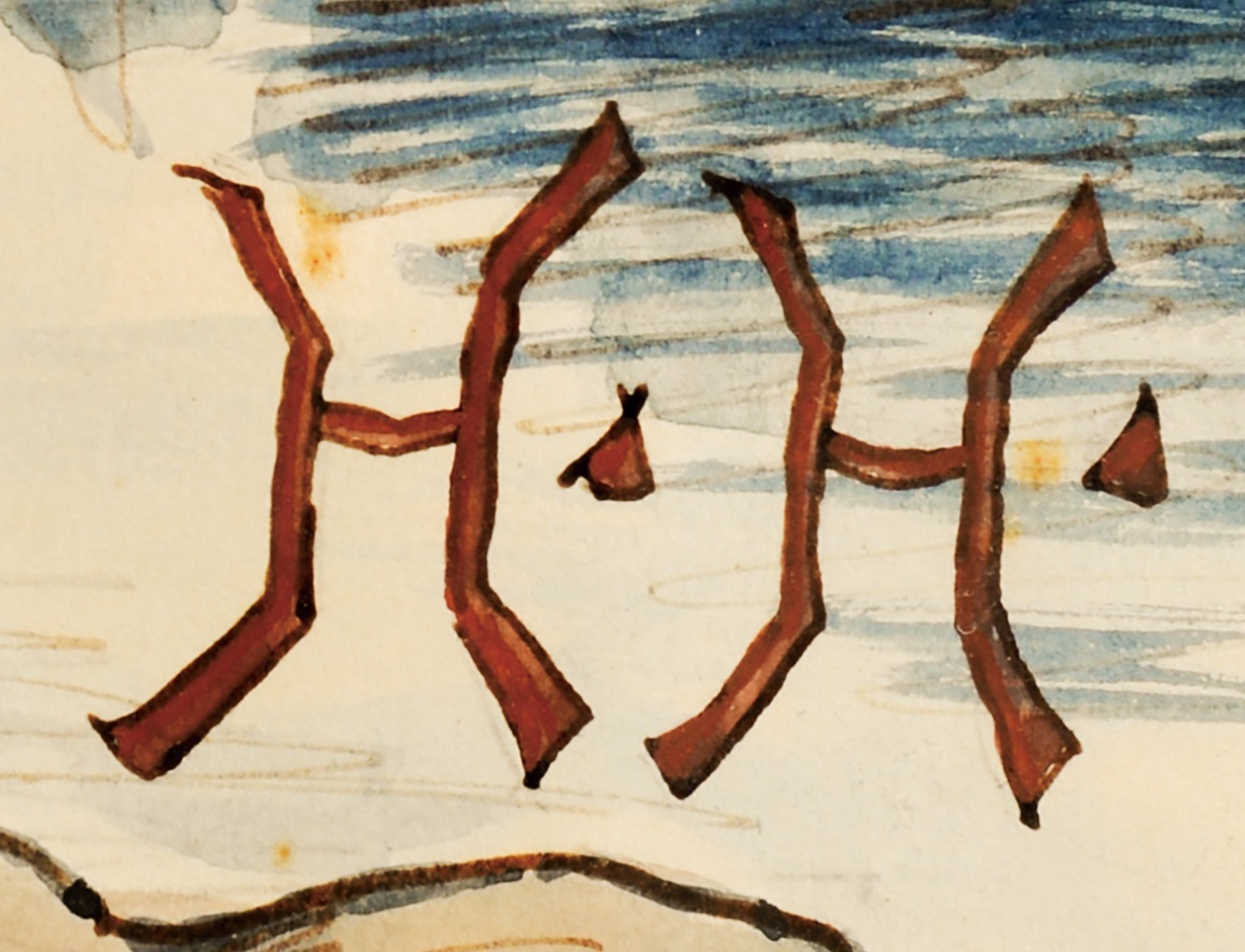 画像: 土方久功画額「洗身池」