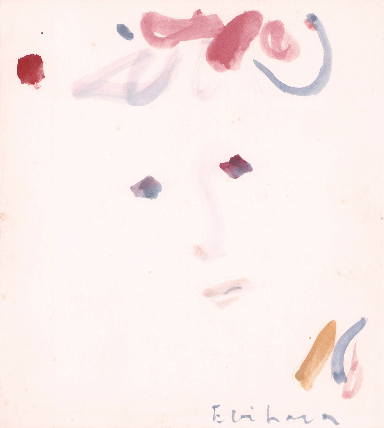 画像1: 海老原喜之助色紙「初恋のひと」