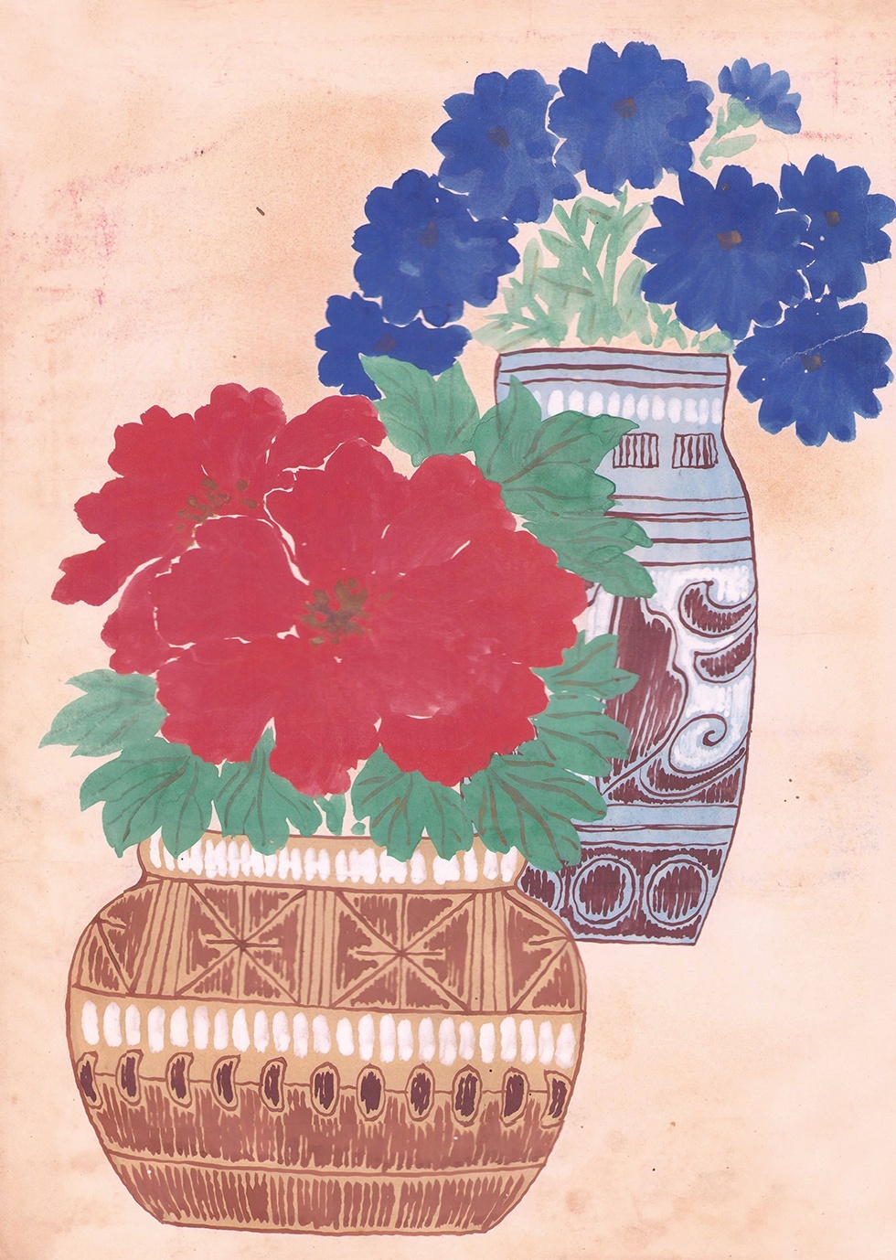 画像1: 石山太伯肉筆花卉図案２９枚