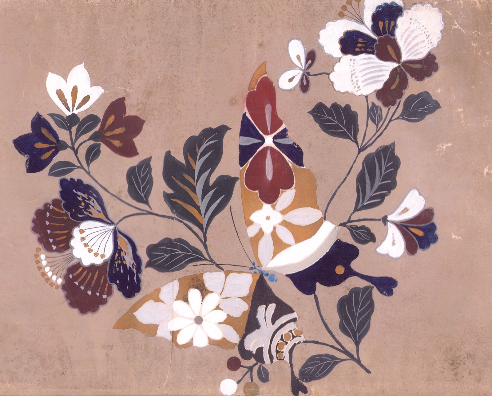 画像: 石山太伯肉筆花卉図案２９枚