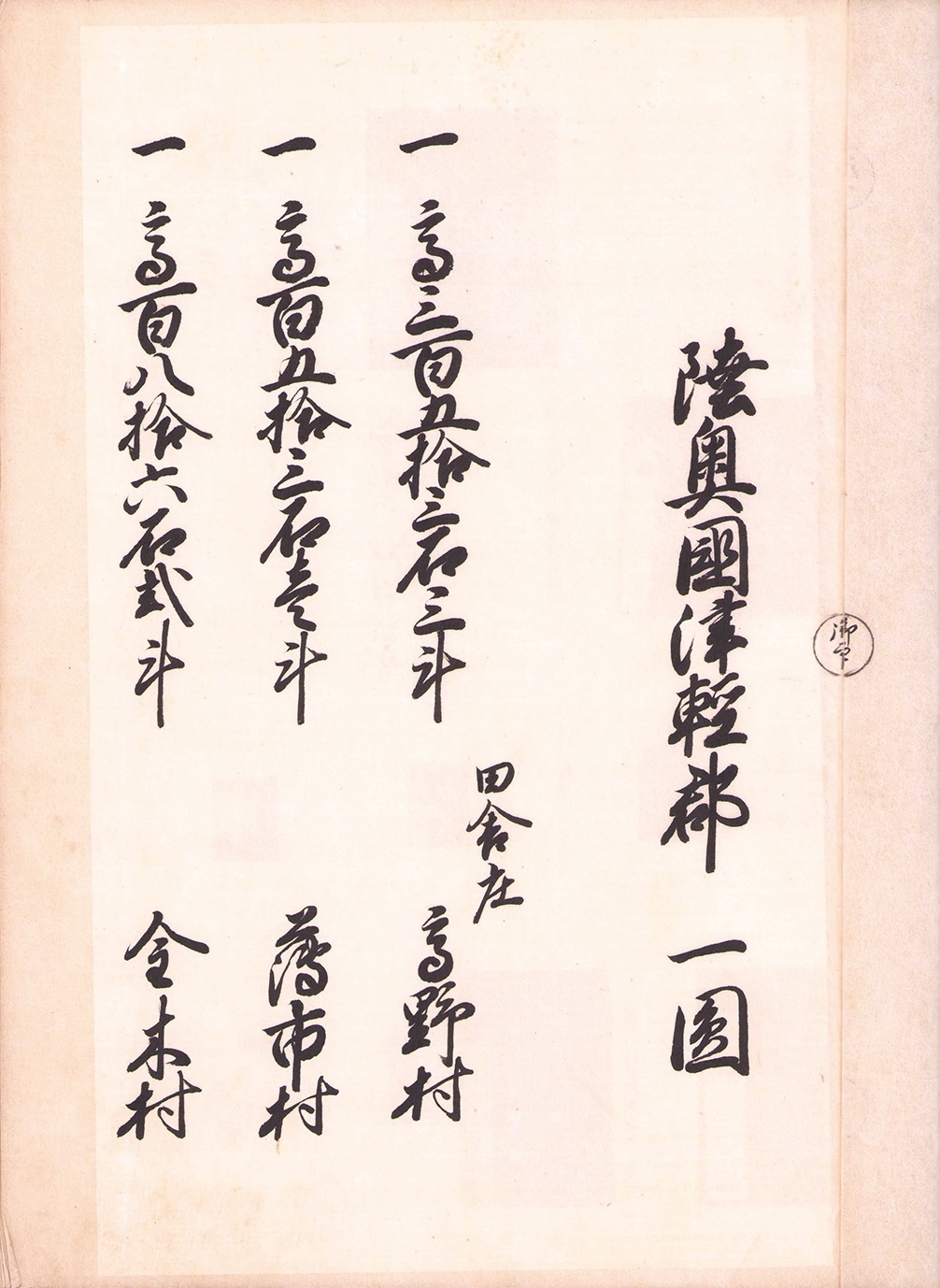 画像1: 陸奥国津軽郡郷村帳