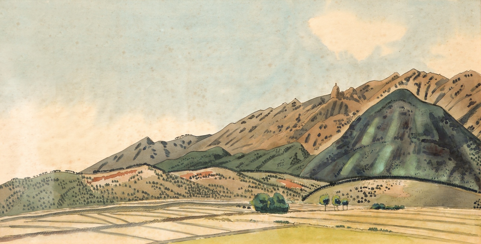 画像: 清水登之画額４点組「爛垢塘展望」